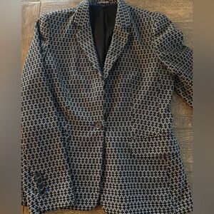 Express Black and White Single Breasted Blazer